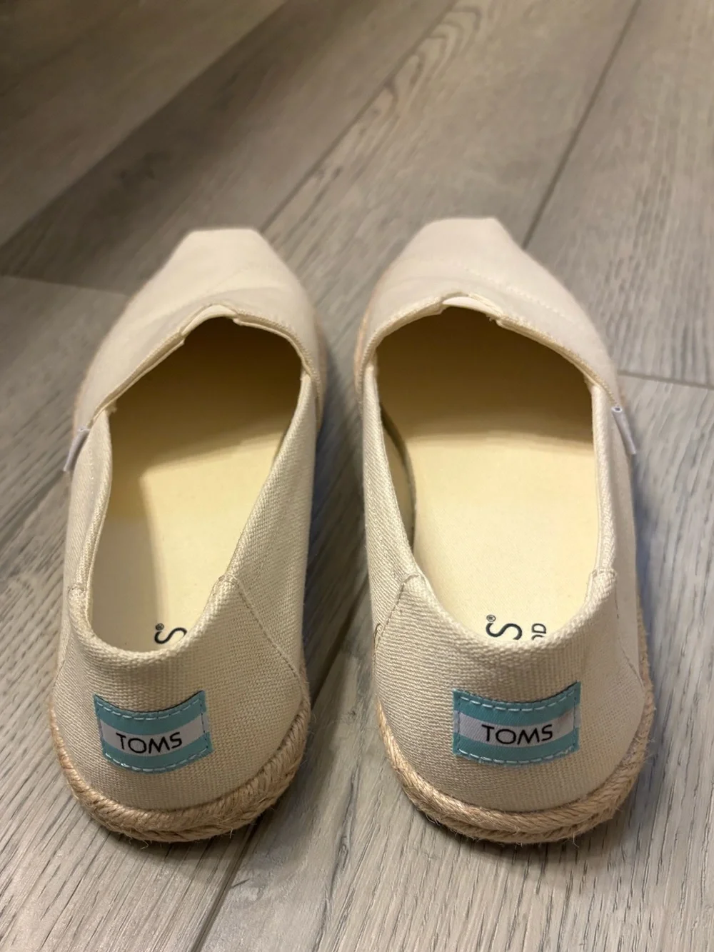 Toms Beige Canvas Slip-On Espadrilles